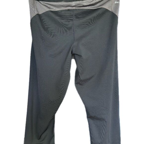 Nike Pants Women L Dri Fit Cropped Running Yoga Joggers Spandex Black Gray - Picture 5 of 12
